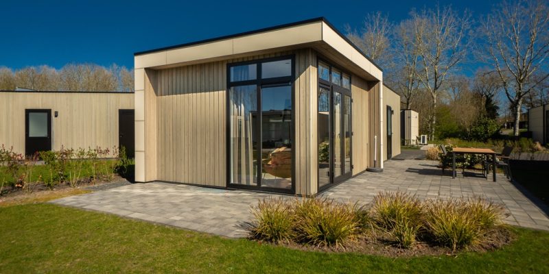Outdoor recreation. small modern comfortable houses in a suburban recreation area. Camping, family vacation